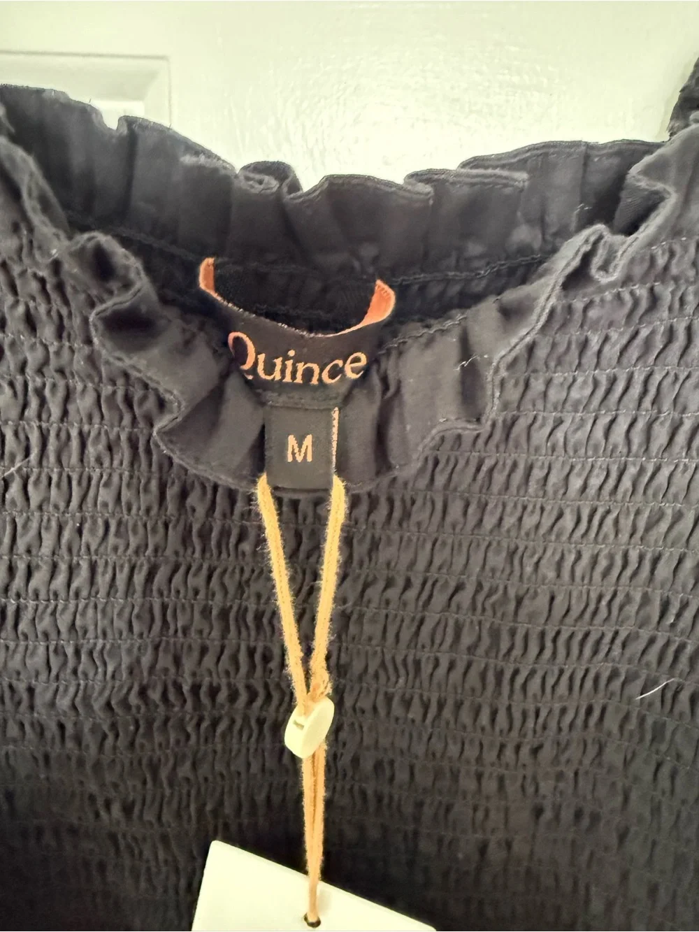 NWT Quince 100% Organic Cotton Eyelet Smocked Midi Dress - Picture 9 of 15